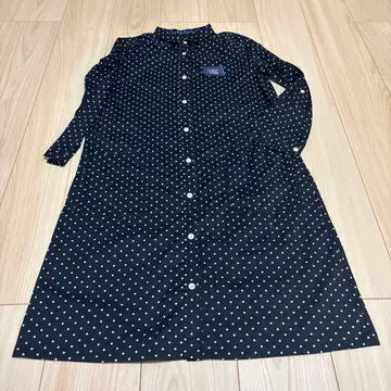 NIMES 흑백 도트 셔츠 원피스