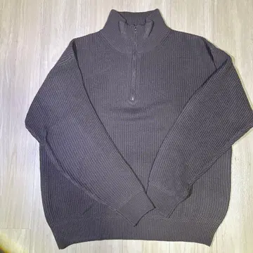 coen 빅 실루엣 아제 편직 하프 지퍼 벌키 니트