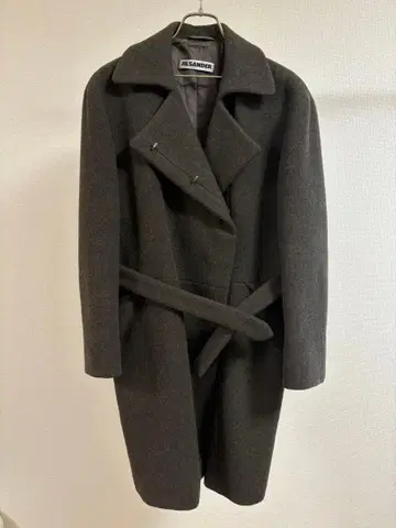 JIL SANDER 경량 울 코트 모스그린 카키 질 샌더