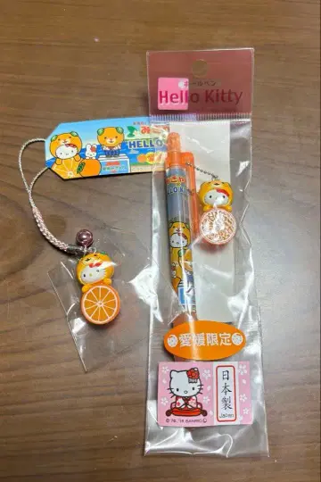 에히메 한정판 키티 스트랩 볼펜 [미컁]