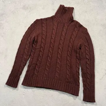 크루치아니 두꺼운 원단 브라운 터틀넥 니트 스웨터 54 사이즈