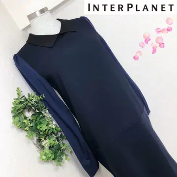 인터플래닛의 카라 부착 원피스 다크 네이비 M