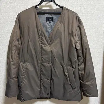 23구 36 ADS 다운 숏코트 노카라 숄 포함 브라운 계열