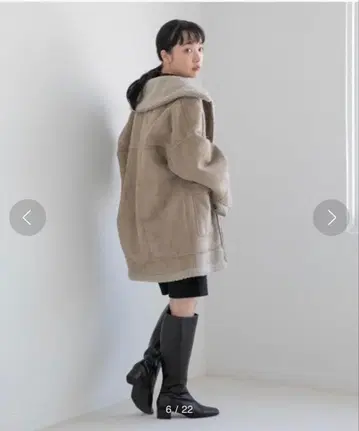 로리즈팜 리버서블 무스탕 코트