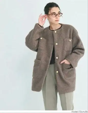 coca 노카라 코트 프리 사이즈 브라운