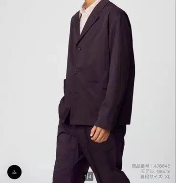 [새상품] UNIQLO C 2025SS 워크 자켓 M 와인