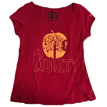 00s 반팔 티셔츠 사과 모리걸 아메카지