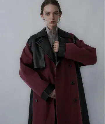 울리 테크 인조 가죽 절개 트렌치코트(HARE)