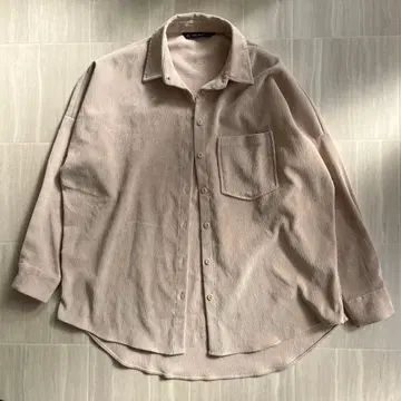 ZARA BASIC 오버 사이즈 셔츠 베이지 체형 커버 한국 코디