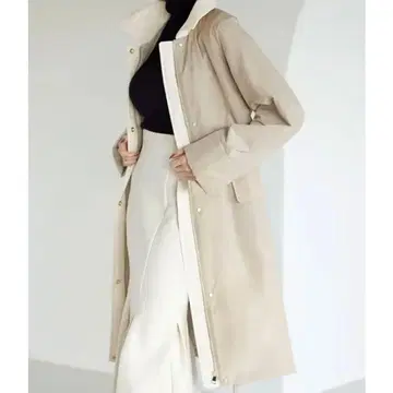 두클라쎄 매지컬 써모 코트 배색 x 스탠 칼라 L