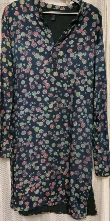 45rpm 꽃무늬 인디고 염색 튜닉 원피스