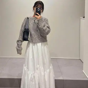 kobe lettuce 바이어스 절개 개더 스커트