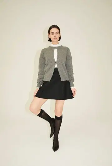 CLANE W FACE CENTER SLIT KNIT TOPS