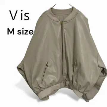 Vis베이지 가죽 블루종 M 사이즈