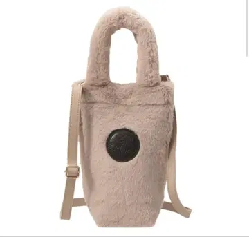 스벅 베이지 퍼 숄더백