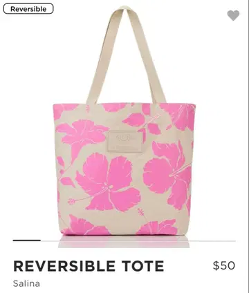 알로하 컬렉션 리버서블 토트 Salina 핑크/베이지