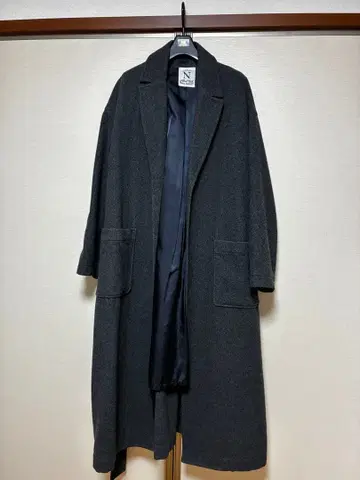 R.N.A-N 다크 그레이 롱 코트