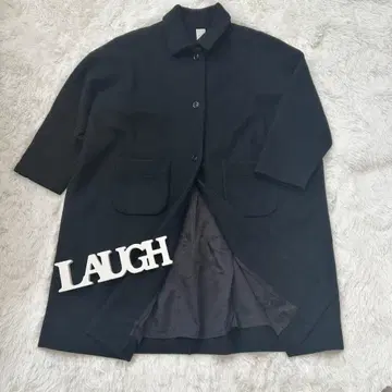 [ 새상품급 ] 휴일과 시 블랙 울 롱 코트