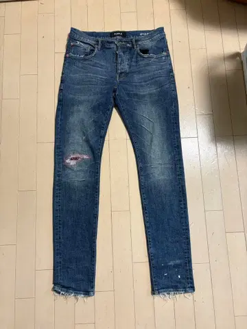 PURPLE 스키니 데님 데미지 가공 32인치 UK 패션