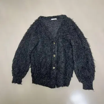 Chico 다크 그레이 퍼지 니트 가디건