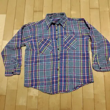 체크 무늬 긴팔 플란넬 셔츠