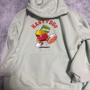 NASTYDOG 민트 그린 후드티 L