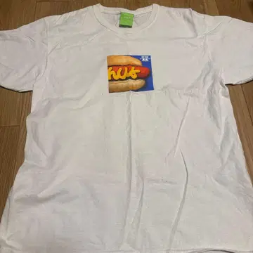 [ HUF ] 핫도그 프린트 T셔츠 화이트