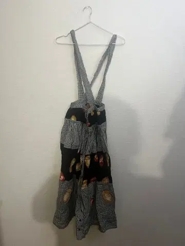 핑크하우스 큐피 멜빵 스커트