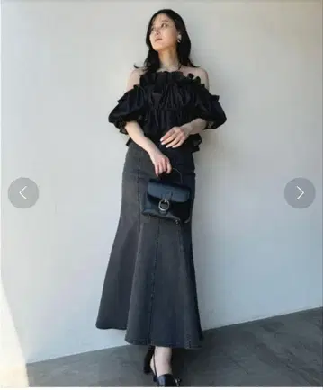 SNIDEL 스나이델 머메이드 데님 스커트 롱 스커트 M