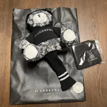 골프 헤드커버 세인트 앤드류스 후드 부착 테디베어 & 타월