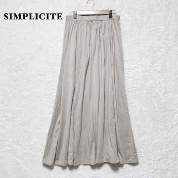 심플리시떼 플레어 스커트 백 밴딩 손세탁 심플 무지 A라인