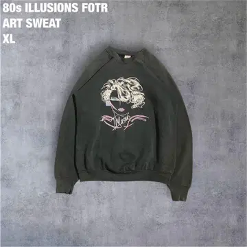 80s USA 프룻 오브 더 룸 Illusions 아트 맨투맨 레어