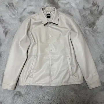 자라 가죽 자켓 아이보리 XL