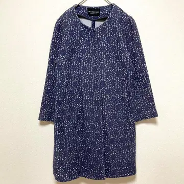 STRAWBERRY FIELDS 네이비 도트 무늬 코트 아우터 가을/겨울