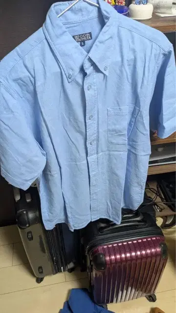 WOOD 반팔 셔츠 L 라이트 블루