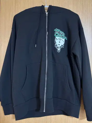 지퍼 후드티 블랙