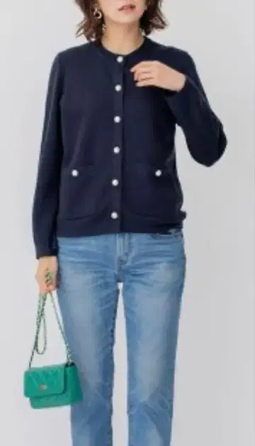 23구 울 블렌드 가디건 니트 자켓 펄 네이비 38