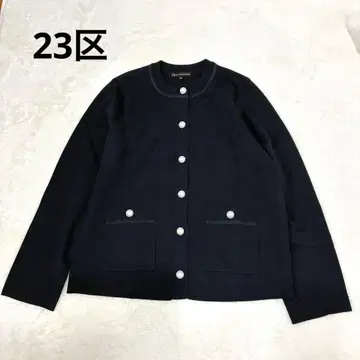 23구 울 블렌드 가디건 니트 자켓 펄 네이비 38