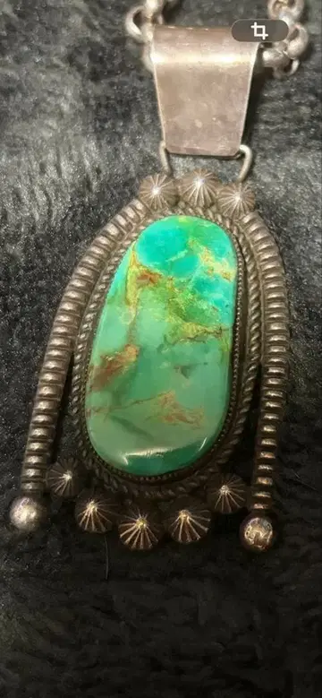 NAVAJO 칼빈 멀티네스 C.MTZ 그린 터콰이즈 펜던트 탑