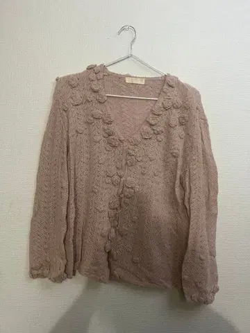 잉게보그 꽃 모티브 가디건 핑크하우스