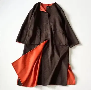 [컨디션 최상] relume 리버서블 노카라 롱 코트 2024AW