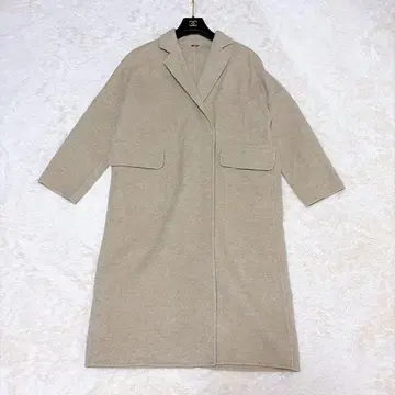 새상품급 두즈엠 클래스 리버 코트 롱 기장 울 100% 그레이지