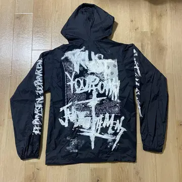ZEPHYREN 나일론 자켓 후드티 블랙 백 프린트 M