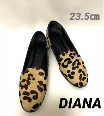 DIANA 로퍼 23.5cm 레오파드 무늬 송치 플랫슈즈