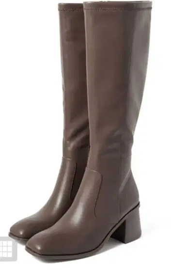 스퀘어토 플레어 힐 가죽 롱 부츠 zr956