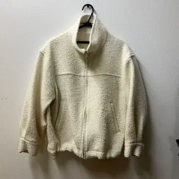 아이보리 보아 집업 자켓