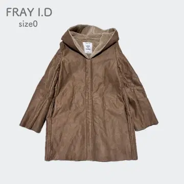 FRAY I.D 프레이 아이디 페이크 무스탕 코트 후드 부착 보아 S