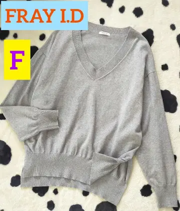 FRAYID 프레이 아이디 V넥 니트 상의 그레이 긴팔
