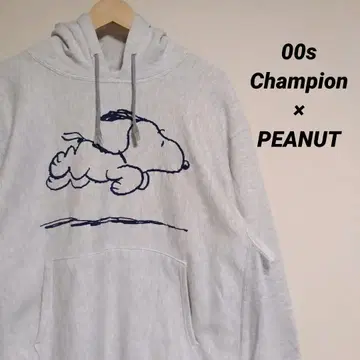 레어 00s Champion 피넛 스누피 콜라보 리버스 위브