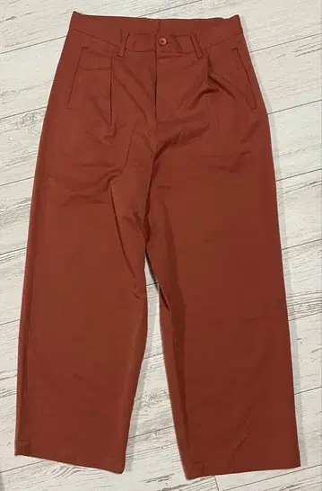 80's! 브라운 턱 와이드 팬츠